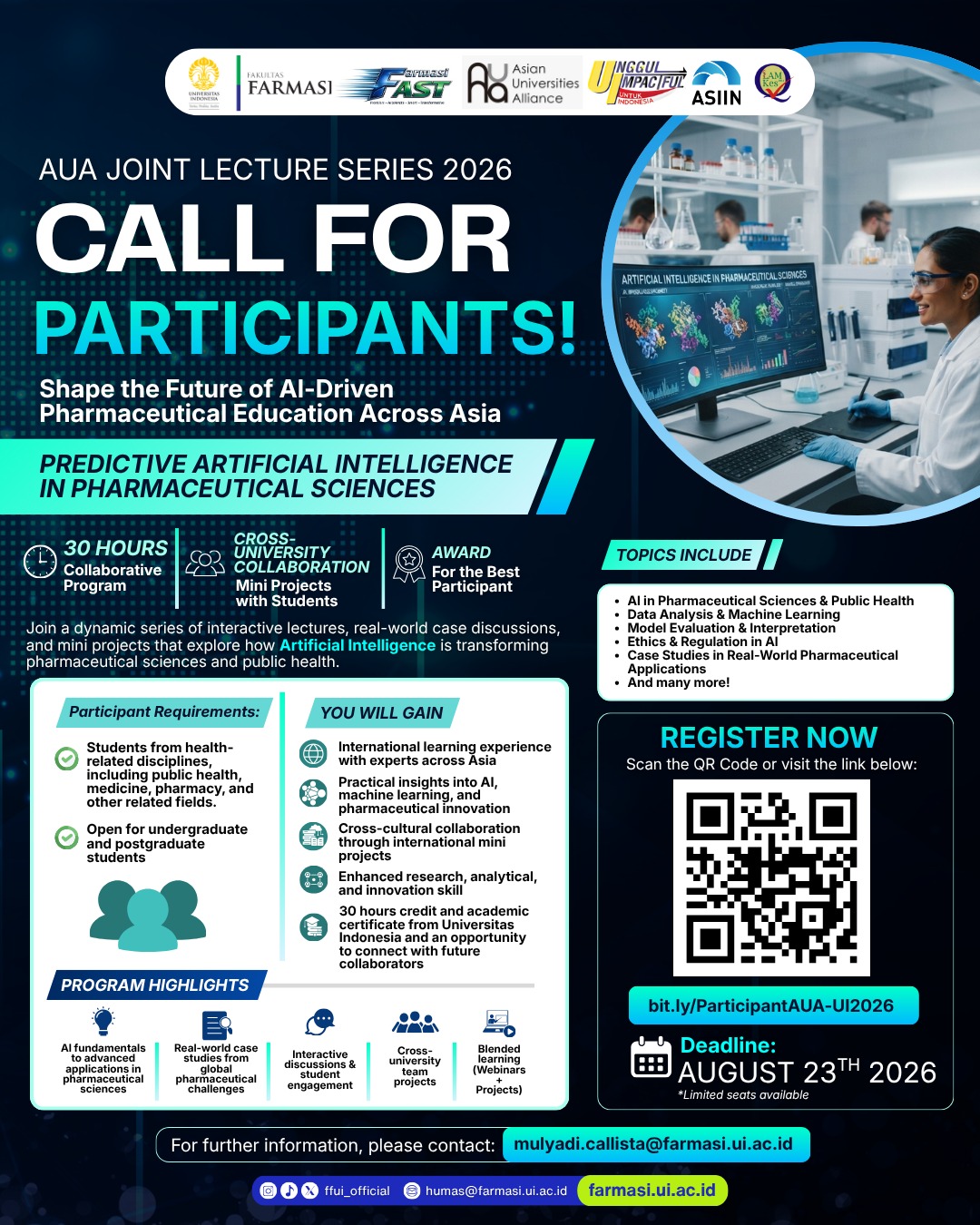 [Poster_Call&nbsp;for&nbsp;Participants] AUA JLS - Predictive&nbsp;AI&nbsp;in&nbsp;Pharmaceutical&nbsp;Sciences